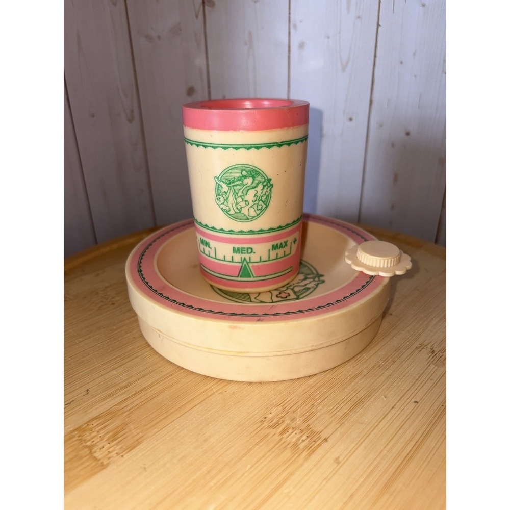 VTG 1983 Cabbage Patch Kids Doll's Plastic Feeding Set Dish Baby Bowl Cup Pink